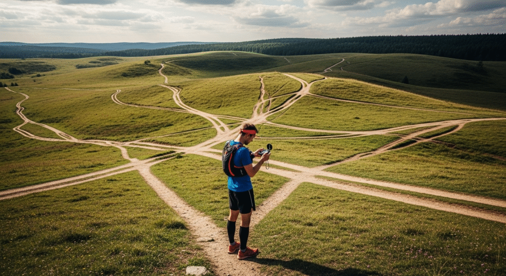自分自身のコンパスを使って分岐のある道を選択し進んでいくイメージ。