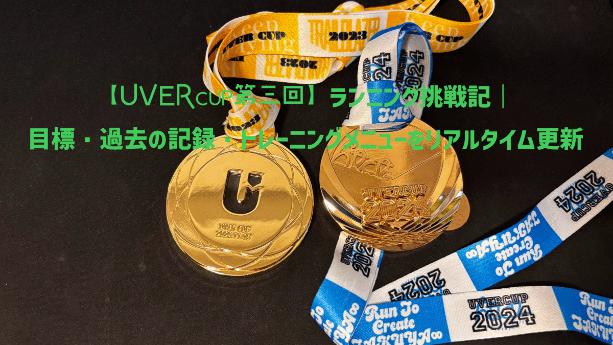 UVERcup第三回の出場へ向けて第一回、二回大会時のメダルの画像。
