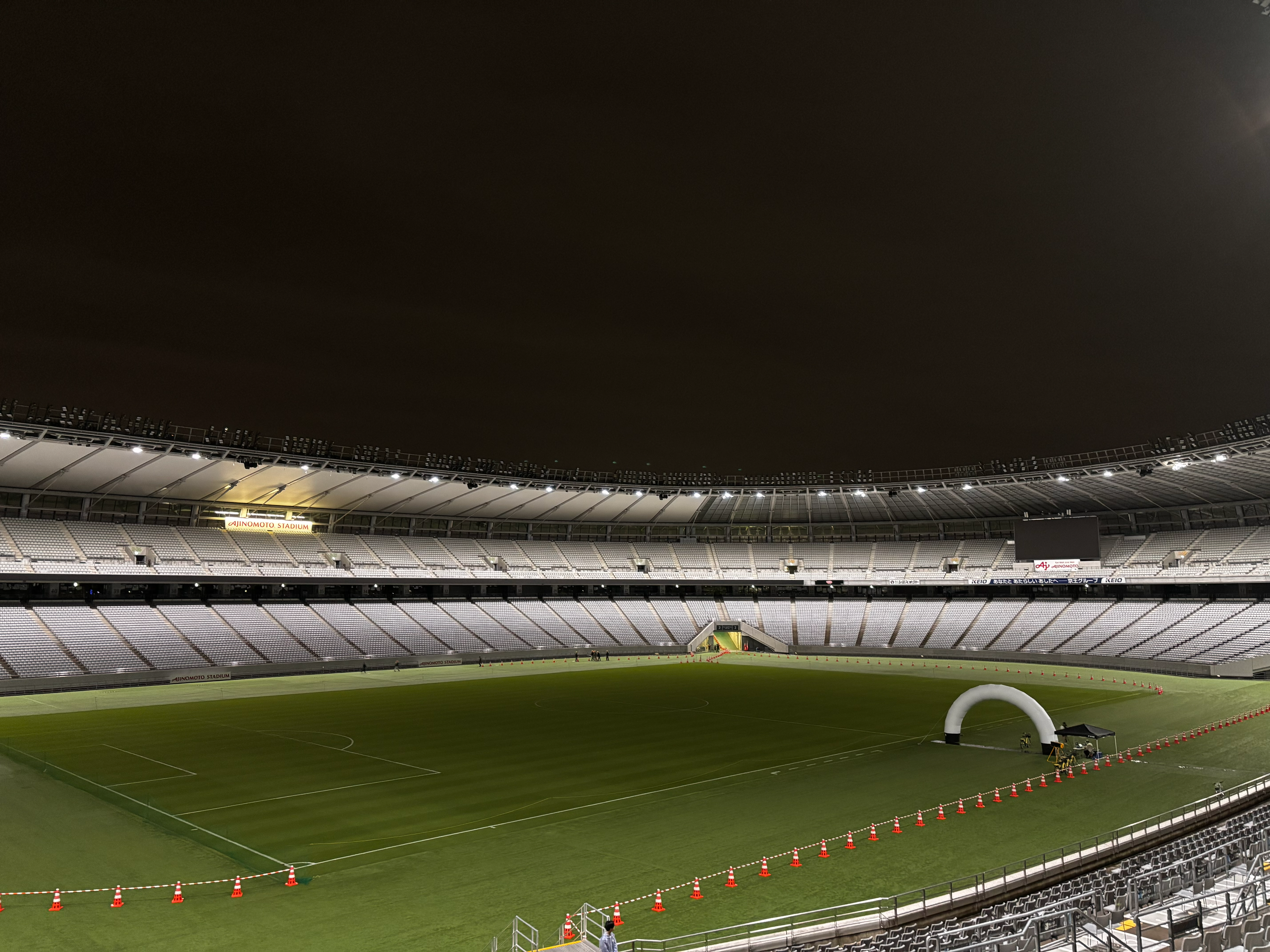 会場の写真。味の素スタジアムの様子。