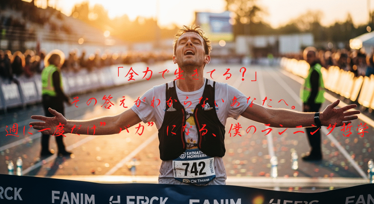 全力で走り切ってゴールにやっとの思いでたどり着いたランナー742。おめでとう。