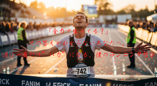 全力で走り切ってゴールにやっとの思いでたどり着いたランナー742。おめでとう。